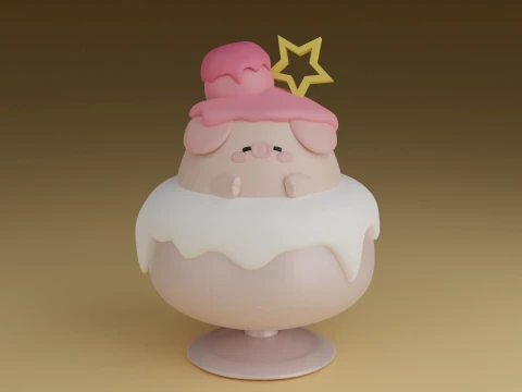 Ice cream pig 3D Print Model