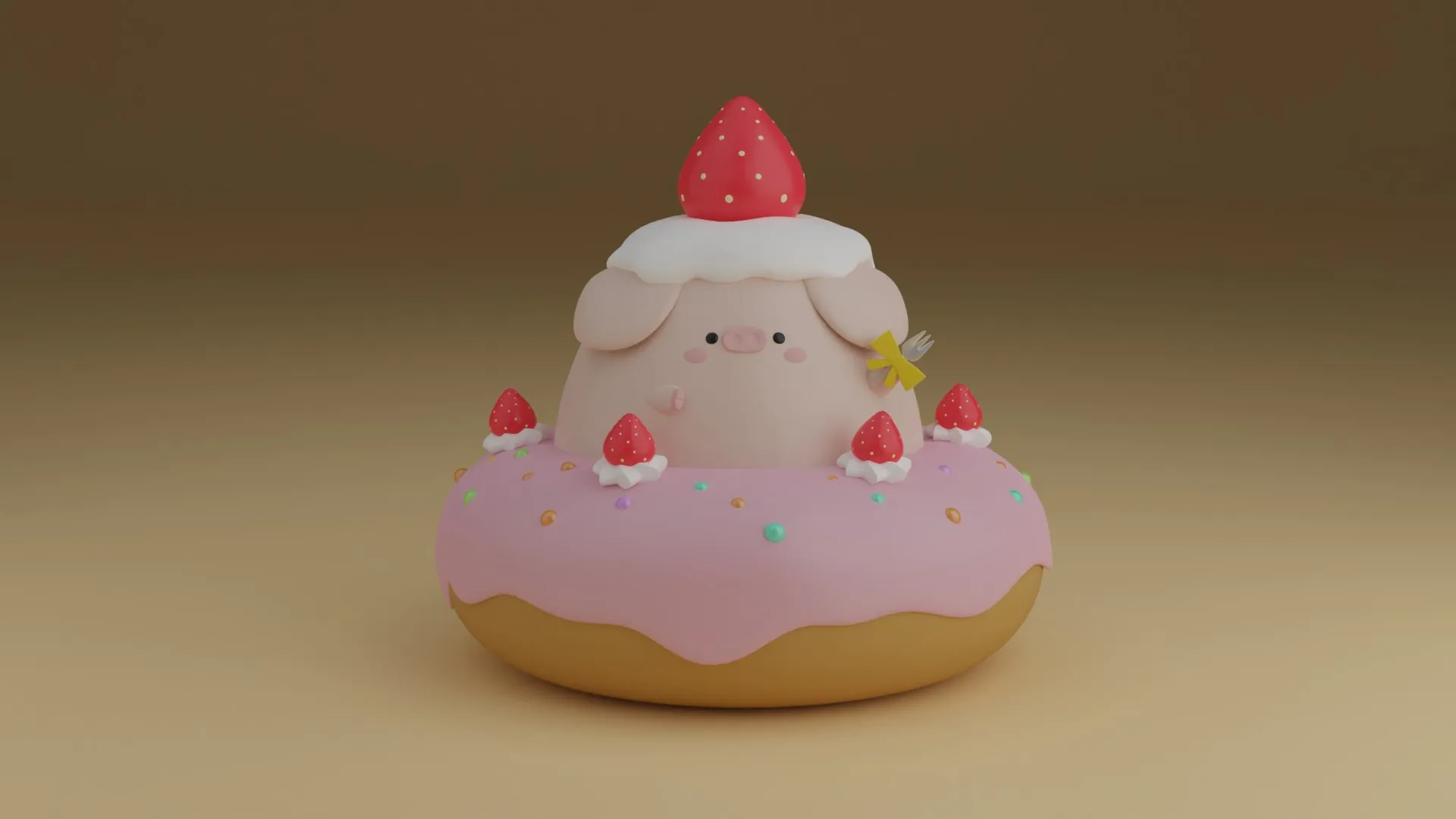 Pig 3D Print Model .c4d .max .obj .3ds .fbx .stl .blend 