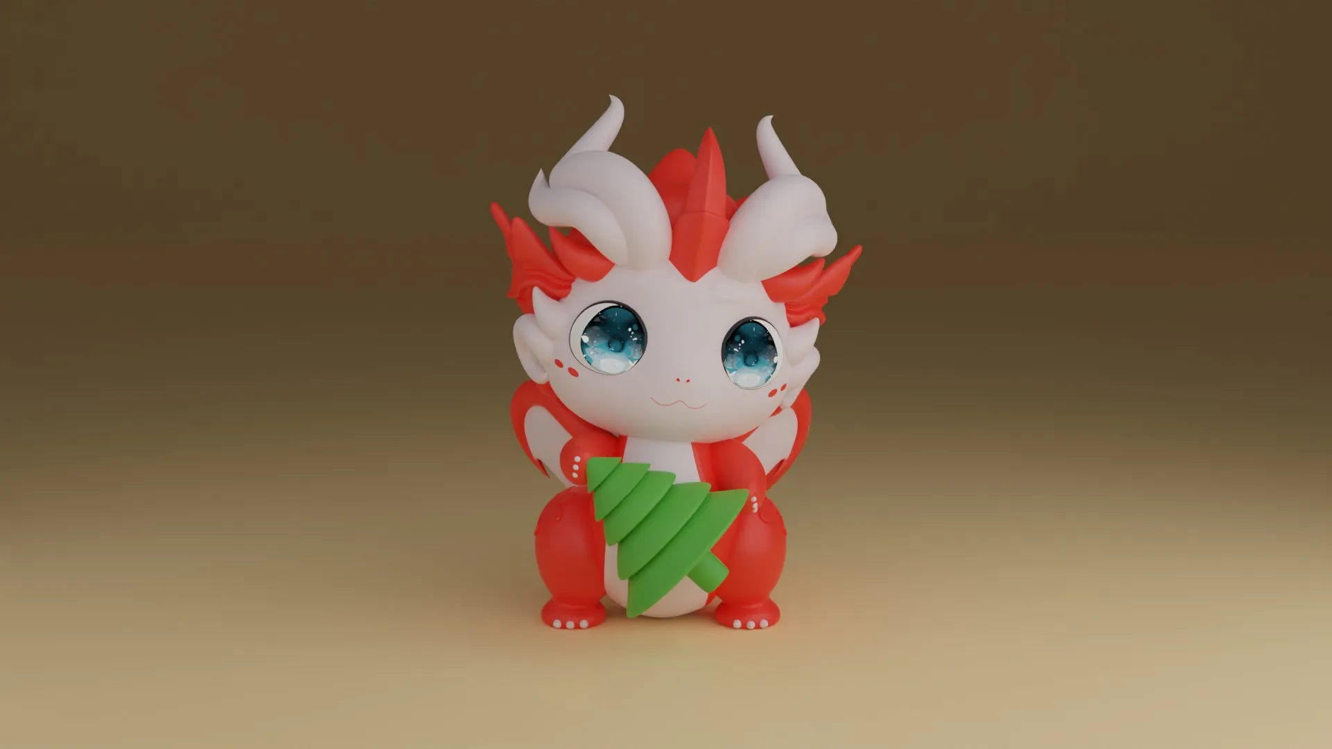 Christmas dragon 3D Print Model .c4d .max .obj .3ds .fbx .stl .blend 