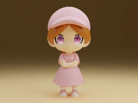 Chibi girl 3D Print Model