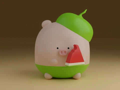 Pig 3D Print Model