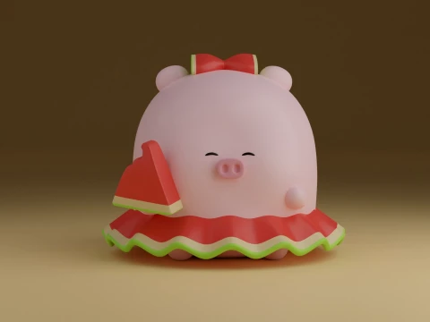 Pig 3D Print Model