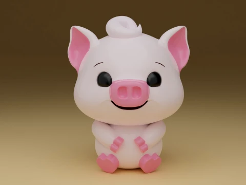 Pig 3D Print Model