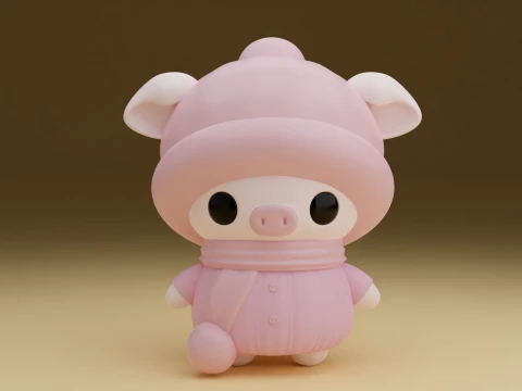 Pig 3D Print Model