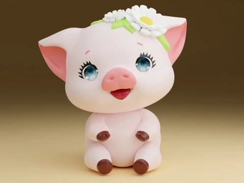 Pig 3D Print Model
