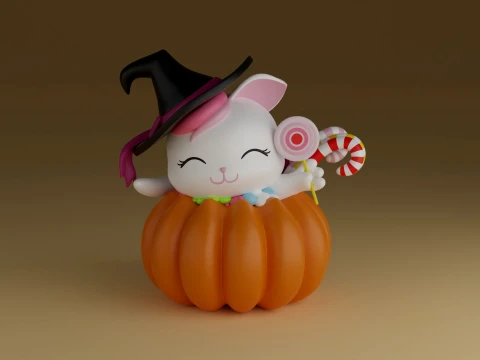 Hallowen cat Modèles 3D en vedette