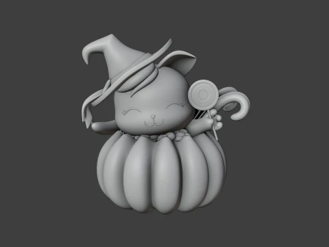 Hallowen cat 3D Print Model