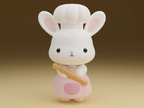 Chef rabbit 3D Baskı Modeli