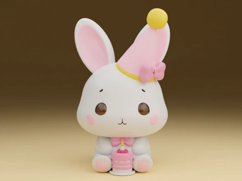 Birthday rabbit Model do druku 3D