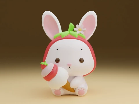 Rabbit and ice cream 3D Baskı Modeli