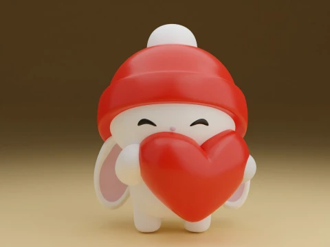 Rabbit 3D Print Model