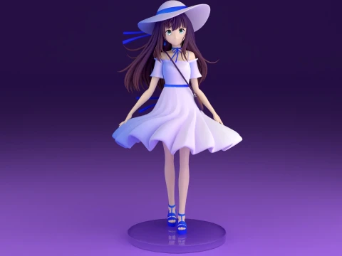 Anime girl 3D Baskı Modeli