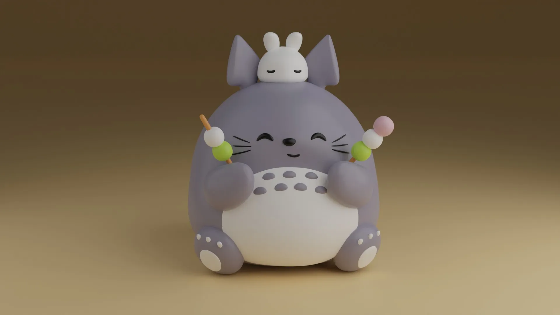 Totoro 3D Принт Модель .c4d .max .obj .3ds .fbx .stl .blend 