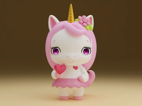 Valentine unicorn 3D Принт Модель