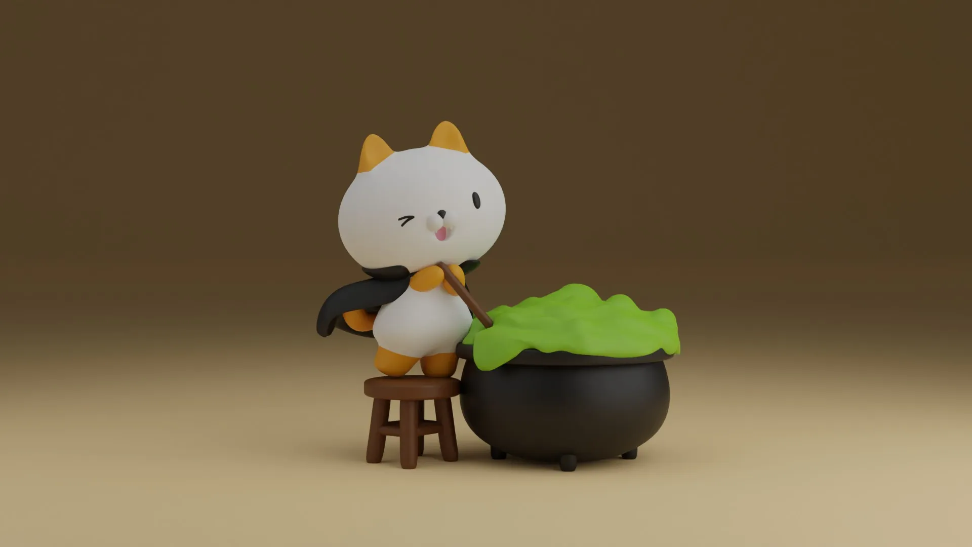 Halloween cat 3D Print Model .c4d .max .obj .3ds .fbx .stl .blend 