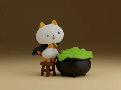 Hallowen cat 3D Druckmodell