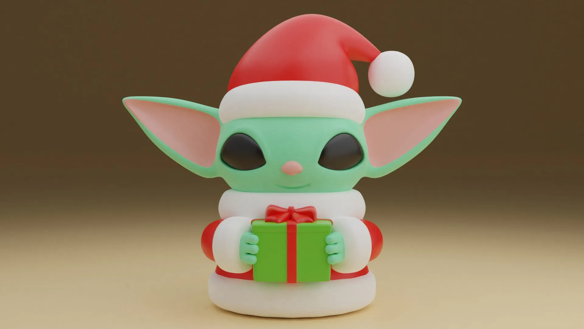 Baby yoda christmas figure 3D Print Model .c4d .max .obj .3ds .fbx .stl .blend 