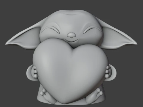 Baby yoda valentine figure 3D Print Model