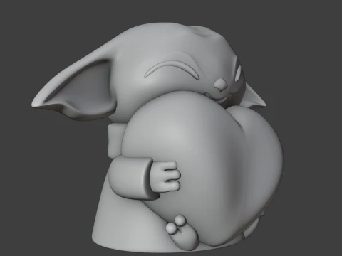 Baby yoda valentine figure 3D Print Model