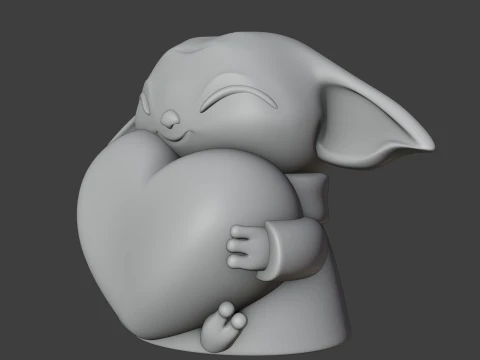 Baby yoda valentine figure 3D Print Model