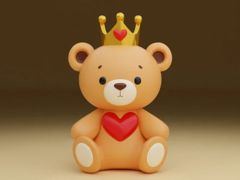 Valentine bear 3D 프린트 모델