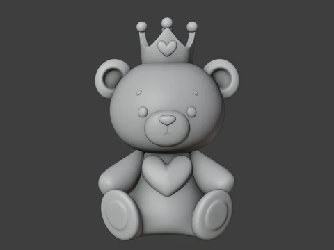 Valentine bear 3D Print Model
