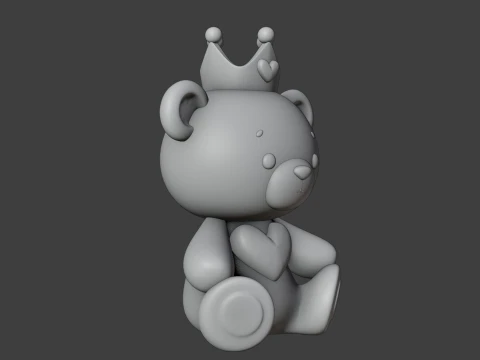 Valentine bear 3D Print Model