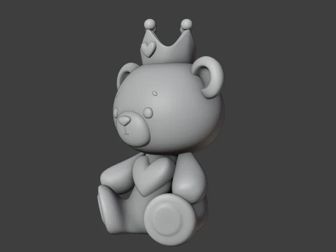 Valentine bear 3D Print Model