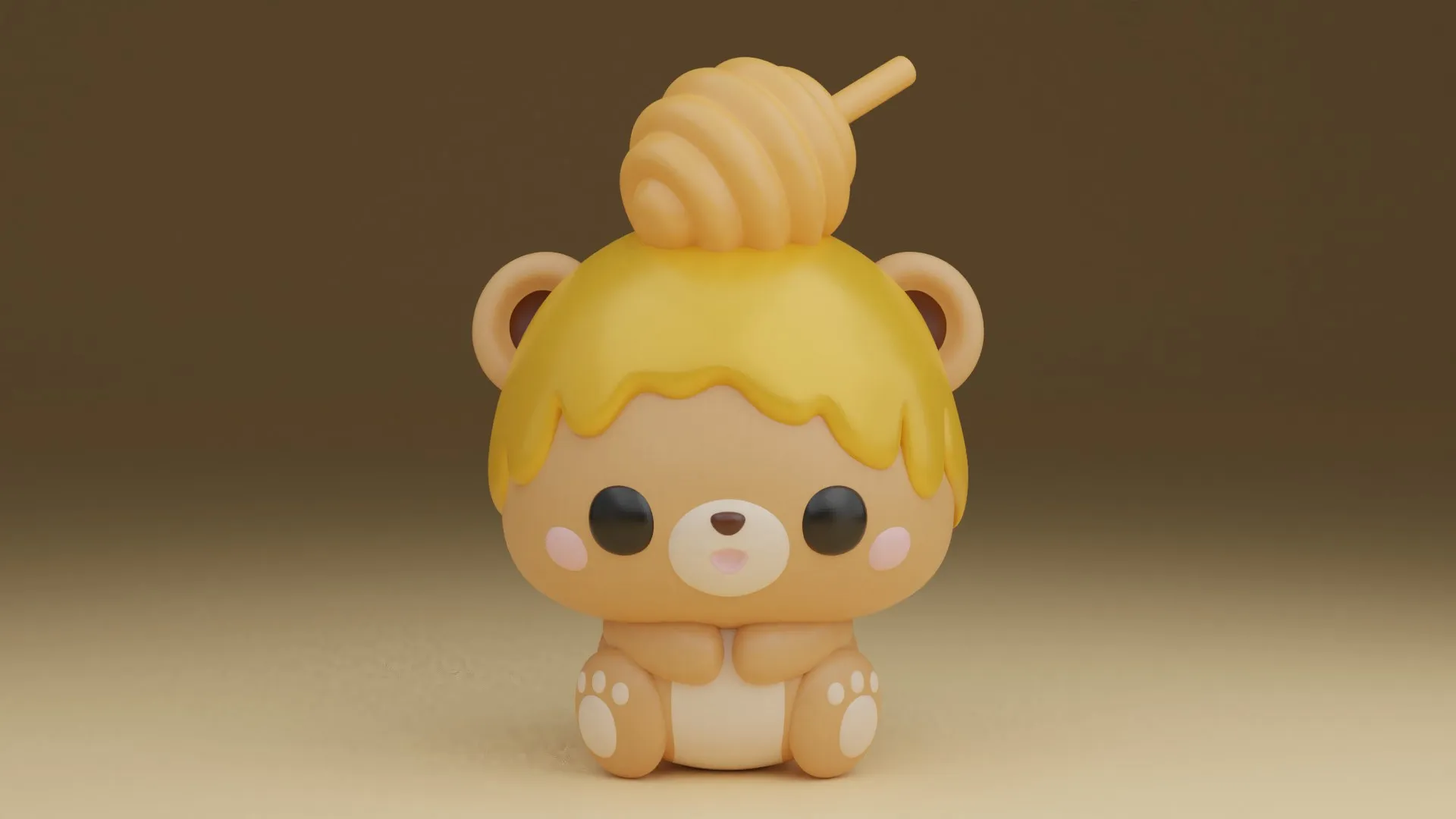 Honey bear 3D Print Model .c4d .max .obj .3ds .fbx .stl .blend 