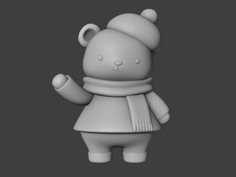 Christmas bear 3D Print Model