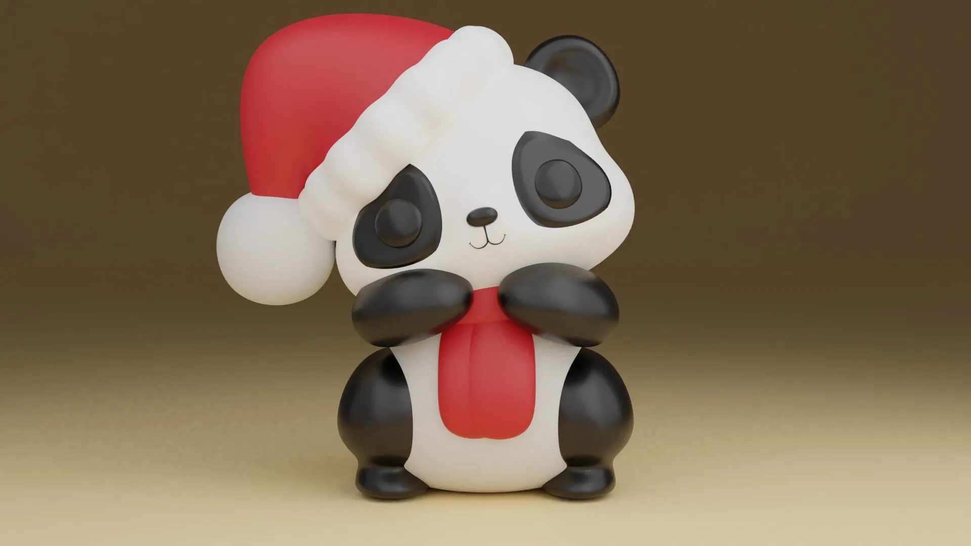 Christmas panda 3D Print Model .c4d .max .obj .3ds .fbx .stl .blend 