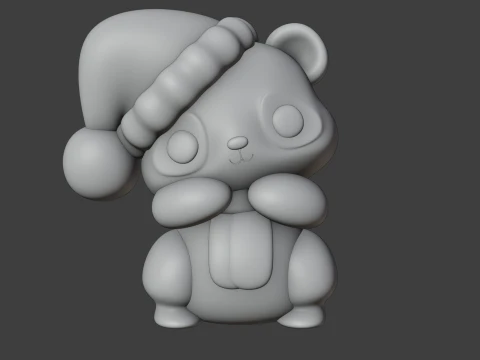 Christmas panda 3D Print Model