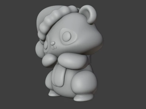Christmas panda 3D Print Model