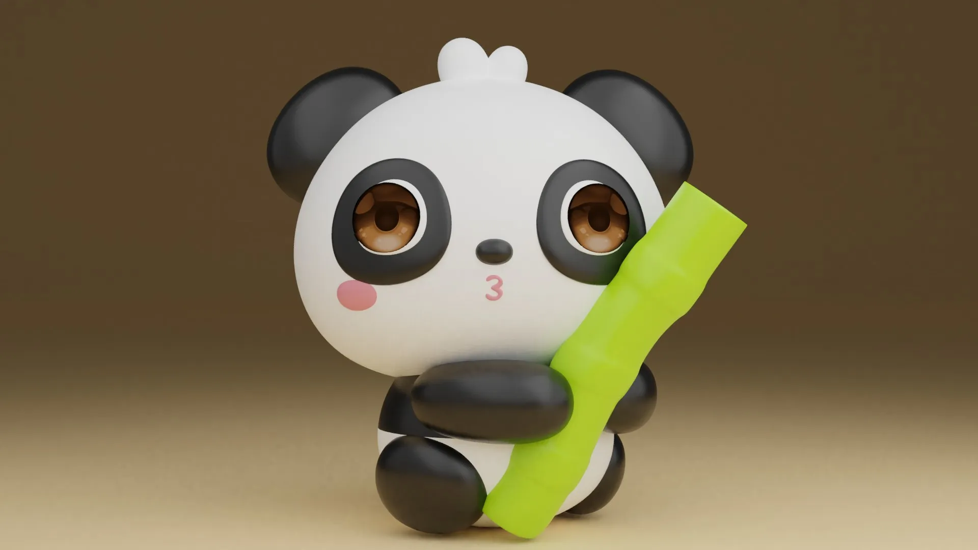Panda 3D Print Model .c4d .max .obj .3ds .fbx .stl .blend 