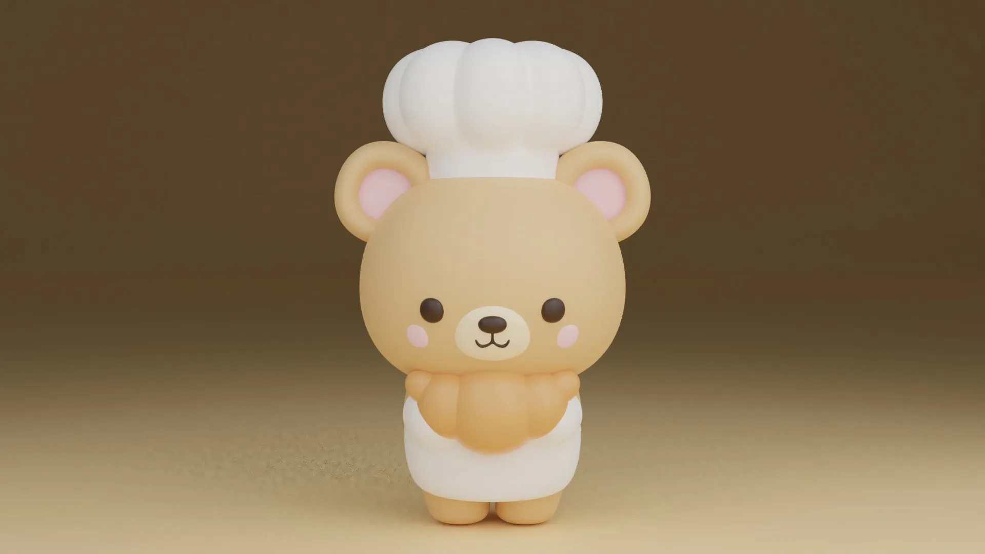 Chef bear 3D Print Model .c4d .max .obj .3ds .fbx .stl .blend 