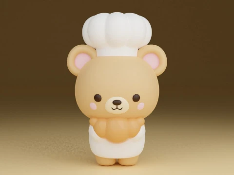 Chef bear 3D 프린트 모델