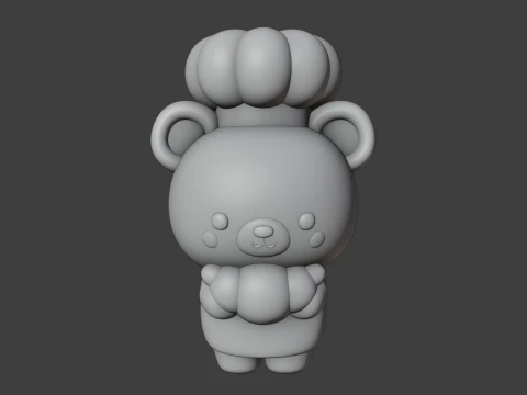 Chef bear 3D Print Model