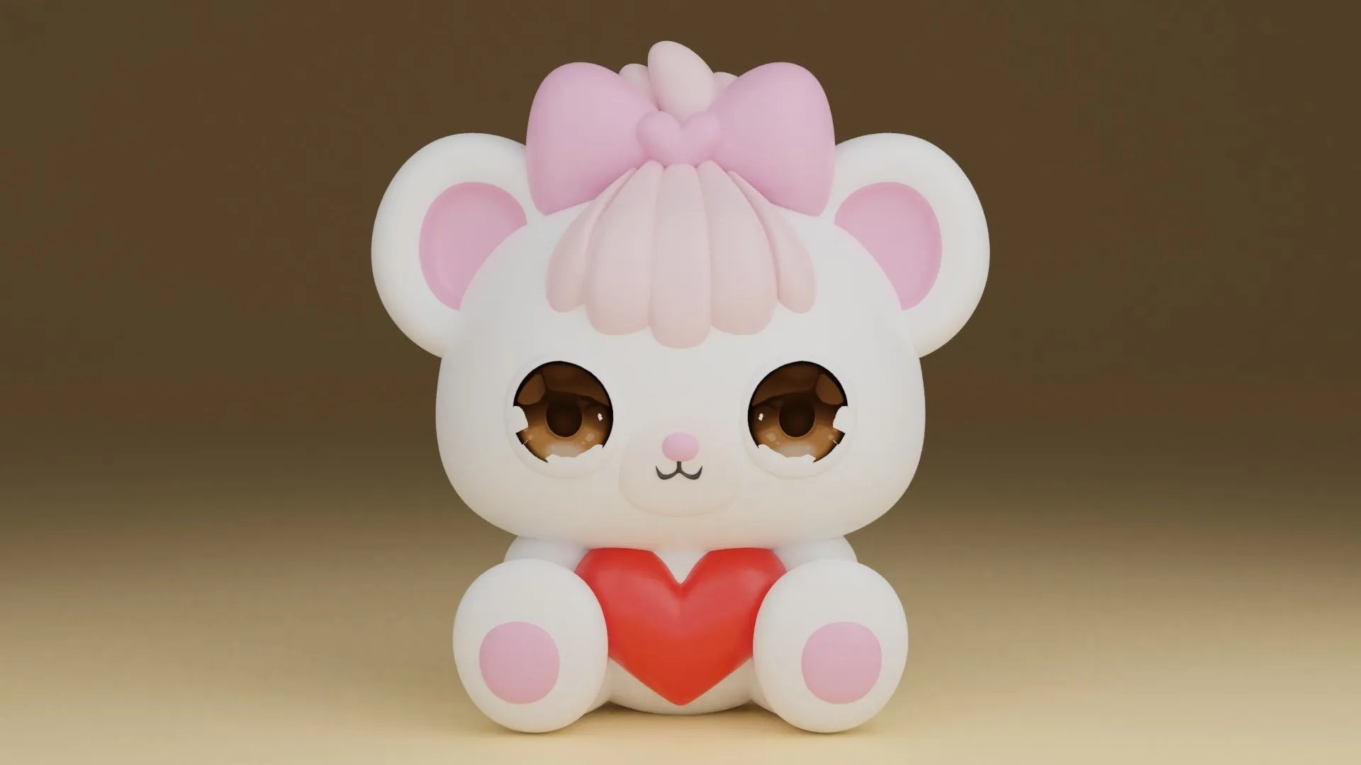 Valentine bear 3D Print Model .c4d .max .obj .3ds .fbx .stl .blend 