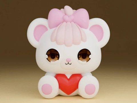 Valentine bear 3D 프린트 모델