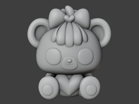 Valentine bear 3D Print Model