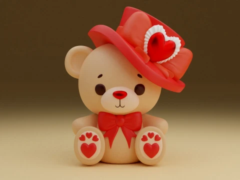 Valentine bear 3D 프린트 모델