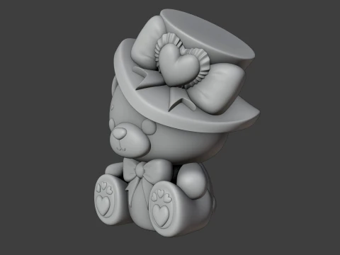 Valentine bear 3D Print Model