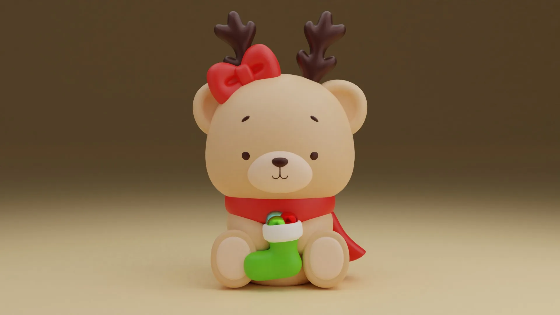 Christmas bear 3D Print Model .c4d .max .obj .3ds .fbx .stl .blend 