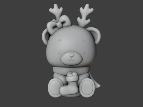 Christmas bear 3D Print Model
