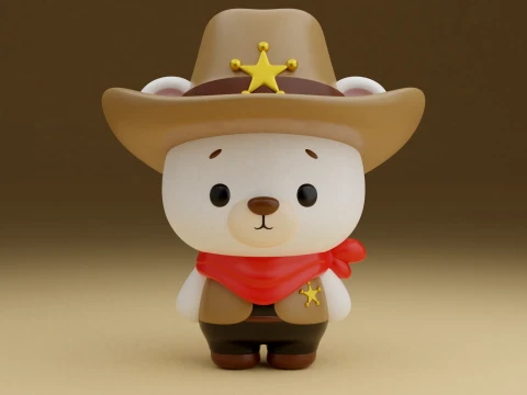 Cowboy bear 3D 프린트 모델