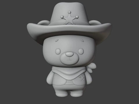 Cowboy bear 3D Print Model