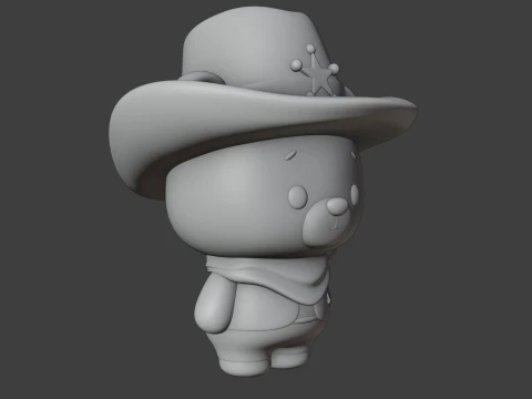 Cowboy bear 3D Print Model