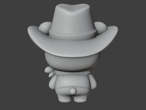 Cowboy bear 3D Print Model