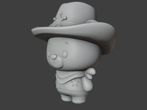 Cowboy bear 3D Print Model