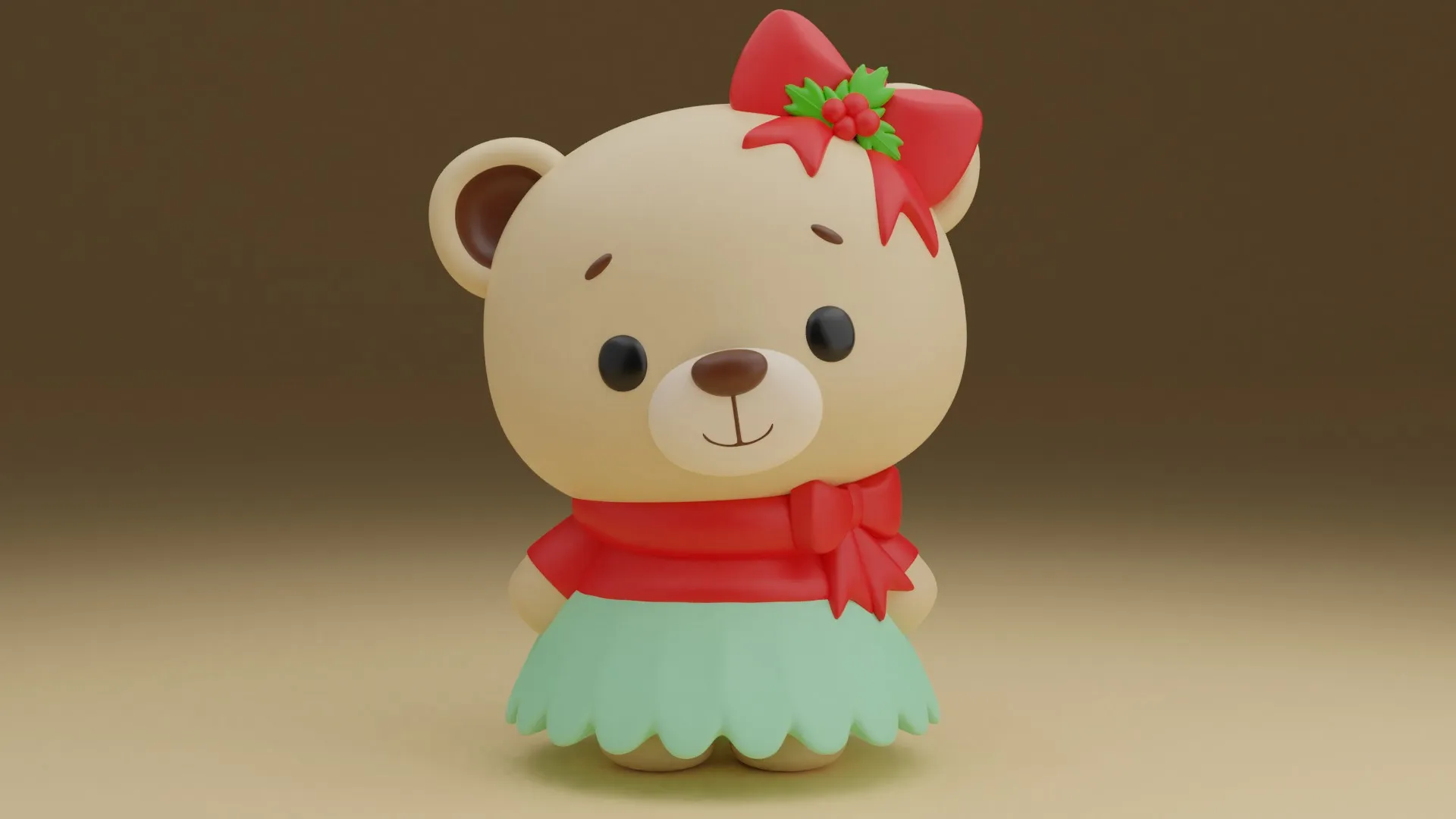 Christmas bear 3D Print Model .c4d .max .obj .3ds .fbx .stl .blend 